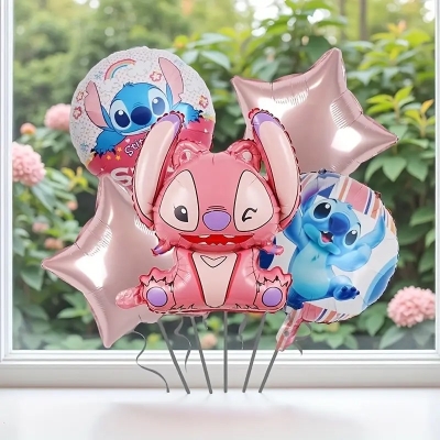 Комплект балони Ейнджъл и Стич Stitch,  5 броя