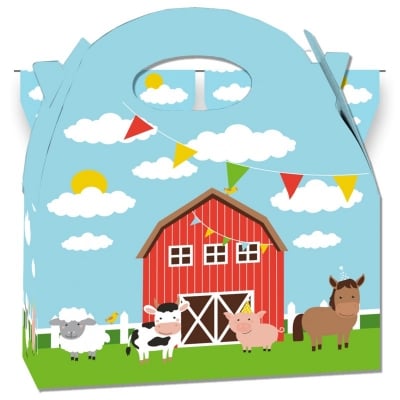 Кутия за подаръчета ферма, село, домашни животни, 1 брой
