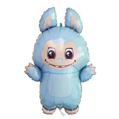 Фолиев балон Лабубу Labubu, синьо зайче, 63 х 80 см