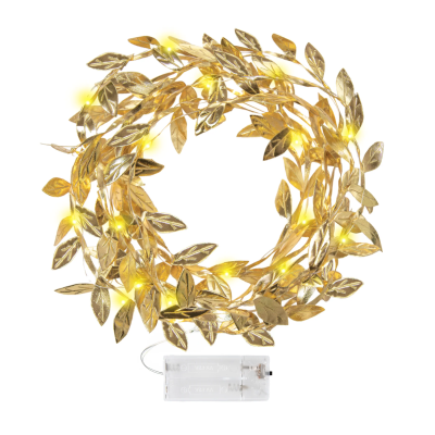 Led гирлянд златни листа, 300 см