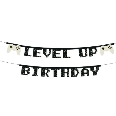 Банер Level up Birthday, геймърско парти