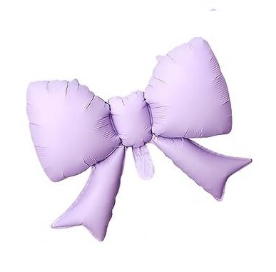 Светлолилав фолиев балон панделка, 55 х 45 см