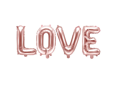 Фолиеви балони букви LOVE розово злато