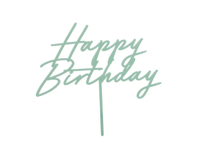 Топер Happy Birthday мента, 18 х 16.5 см