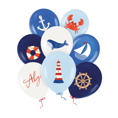 Балони морска тема Ahoy, 8 броя