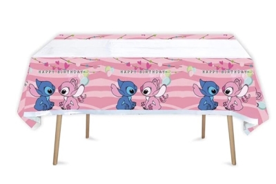 Розова парти покривка Лило и Стич Stitch, 108 х 180 см