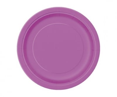 Виолетова парти чинийка лилава лавандула, картон 17.1 см