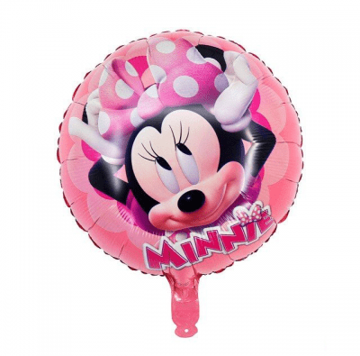Розов фолиев балон Мини Маус, кръг 43 см