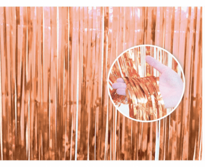 Бляскава Завеса от Ресни Розово злато, 90 х 240 см