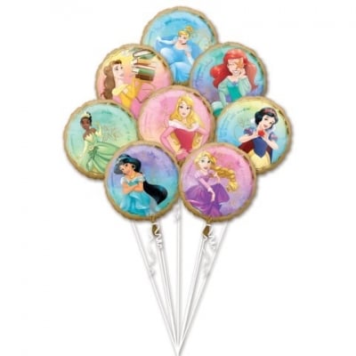 Комплект фолиеви балони Дисни Принцеси, 8 броя