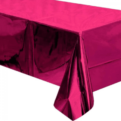 Розова парти покривка циклама металик, 137 х 183 см