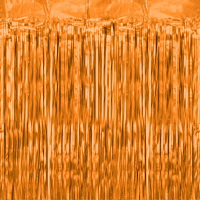 Бляскава завеса от ресни оранжев металик, 100 х 200 см