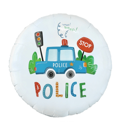Полицейско парти, фолиев балон, кръг 45 см