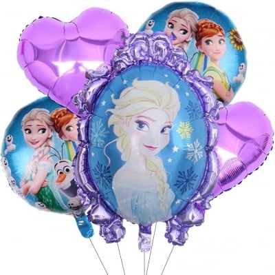 Балон Замръзналото Кралство Frozen, кръг сребро металик 43 см CH