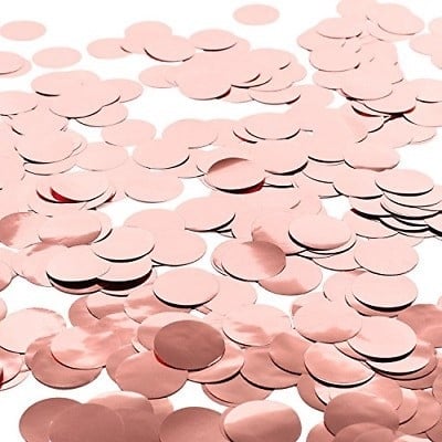 Насипни конфети розови кръгчета фолио, 2 см, 250 гр.