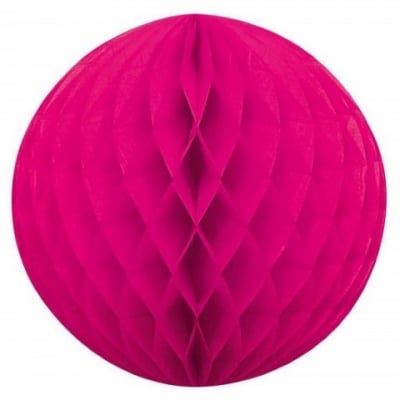 Ярко розова хартиена топка тип пчелна пита, циклама, 30 см
