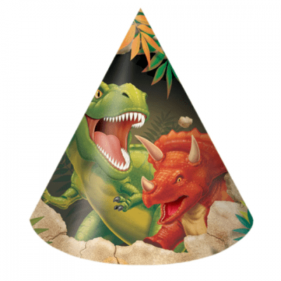 Динозавърско парти шапки динозаври Dino Blast, 8 броя