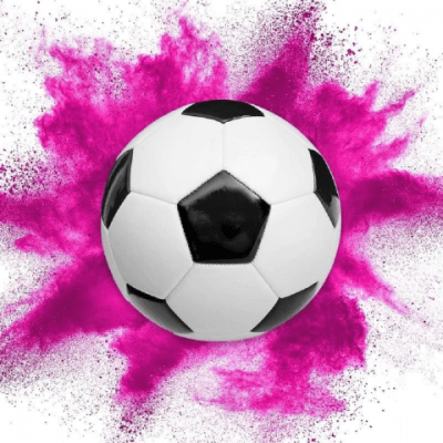 Футболна топка с розов прах за бебешко парти, разкриване пола, бебе момиче
