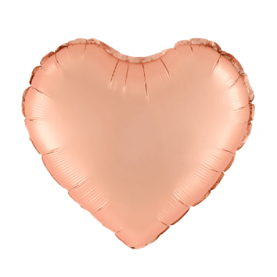 Фолиев балон сърце розово злато мат, 45 см