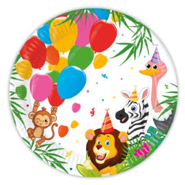 Парти Сафари Джунгла Животни големи чинийки 23 см Jungle Balloons, 8 броя