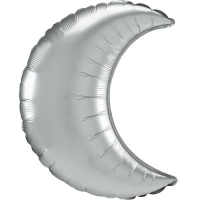 Фолиев балон луна сребро сатен, платина, 89 см