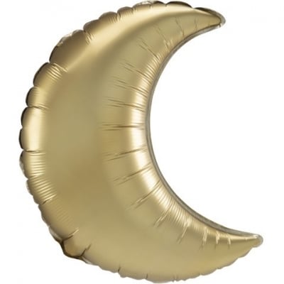Фолиев балон златна луна, златист сатен, 66 см