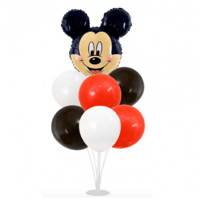 Комплект балони Мики Маус със стойка, 7 броя