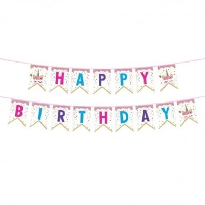 Банер Спящ Еднорог HAPPY BIRTHDAY