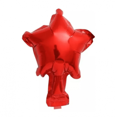 Мини балон звезда червен металик 13 см