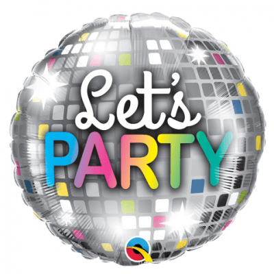 Фолиев балон диско топка Let's party, кръг 45 см