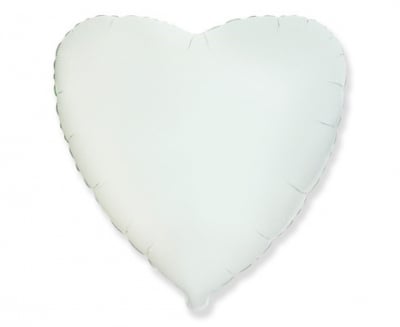 Фолиев балон сърце - бял, 48 см