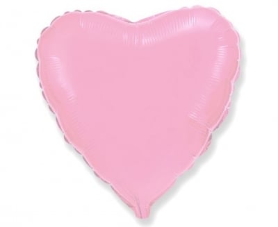Фолиев балон сърце - розов светлорозов, 48 см