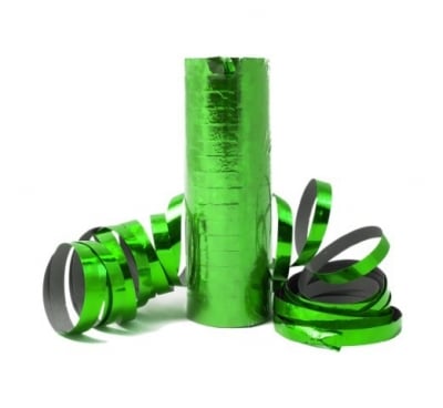 Зелени серпентини спирали -дълги тесни ленти за декорация холографни