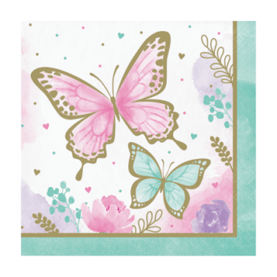 Салфетки с пеперуди Butterfly Shimmer, 16 броя