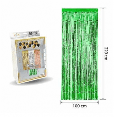 Бляскава завеса от ресни Зелен металик - 100 х 220 см