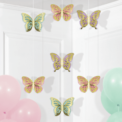 Висяща декорация пеперуди Butterfly Shimmer, 3 броя х 106 см