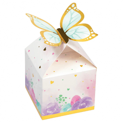 Кутийки за подаръчета пеперуди Butterfly Shimmer, 8 броя