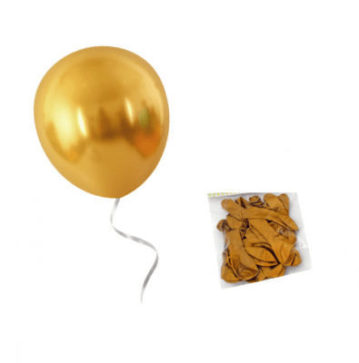 Балон Хром Злато китайски 30 см, пакет 50 броя