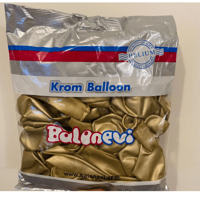Балон хром злато турски 30 см, Balonevi, пакет 50 броя