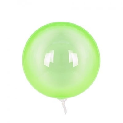 Прозрачен с цвят - зелен кръгъл балон PVC 45 см