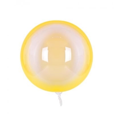 Прозрачен с цвят - жълт кръгъл балон PVC 45 см