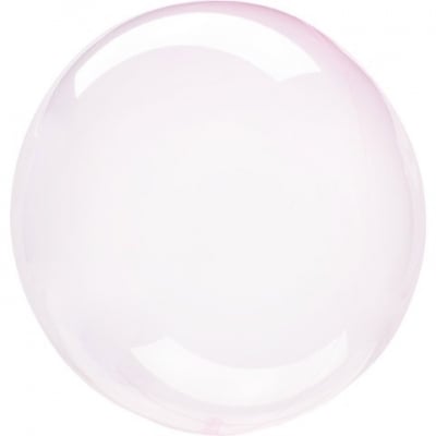 Балон кристал сфера прозрачен с цвят/светлорозов PVC 45-56 см
