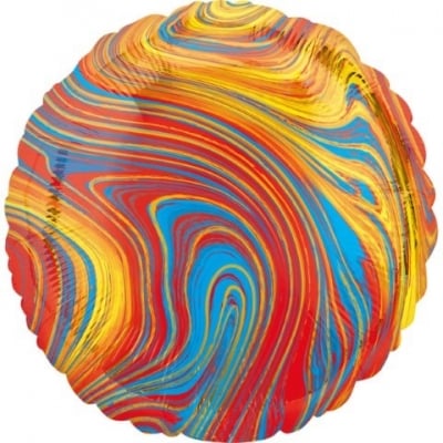 Фолиев балон мраморен- цветен кръг