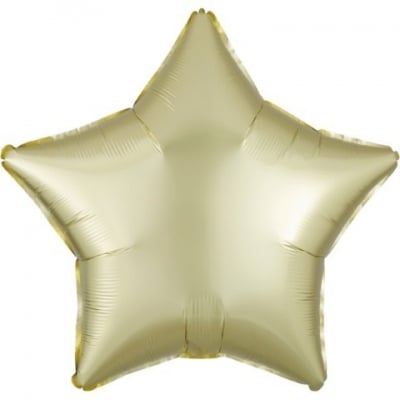 Фолиев балон звезда - пастелно жълт сатен 43 см