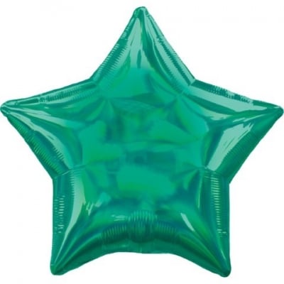 Фолиев балон звезда зелена- иридесцентен/преливащи се цветове, 43 см