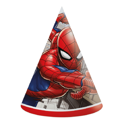 Парти шапки Спайдърмен Spiderman Crime Fighter, 6 броя
