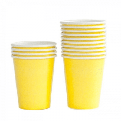 Жълти картонени чаши, светложълти, 10 броя