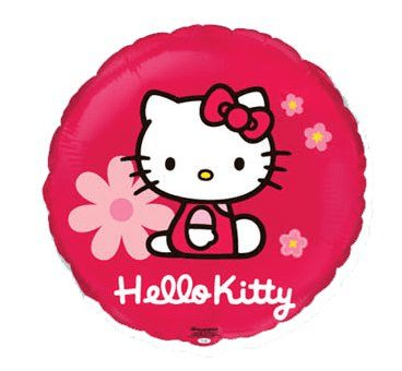 Балон Хелоу Кити Hello Kitty с цветенца, кръг 43 см