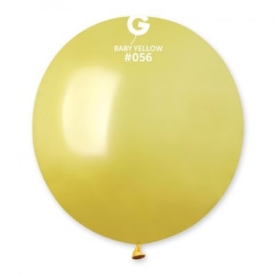 Кръгъл балон бебешко жълт, светла горчица металик 48 см GM150/56