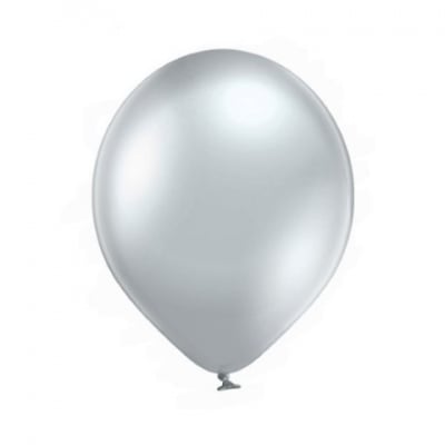 Малки балони хром сребро Glossy Silver Belbal 12 см, пакет 100 броя